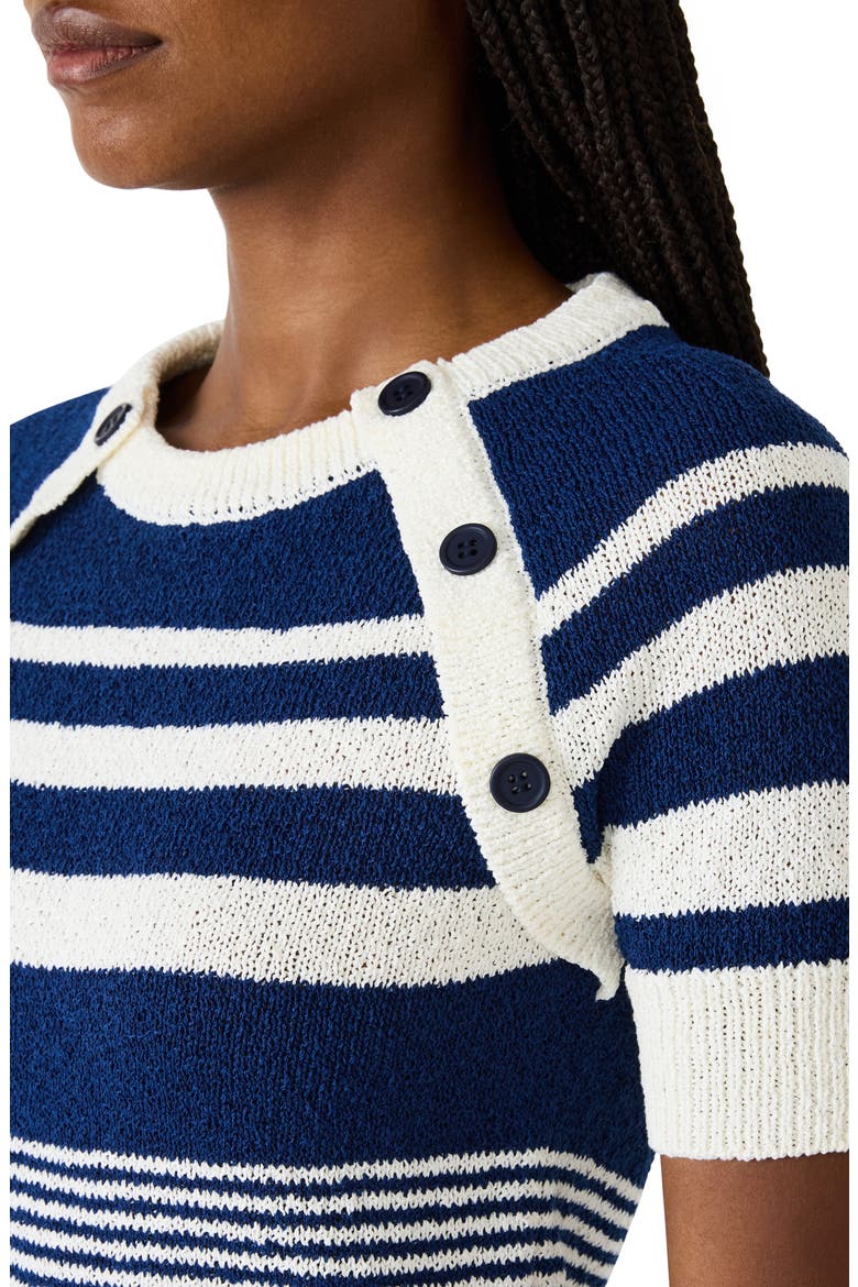 Rayna Stripe Short Sleeve Sweater, Alternate, color, MARINE
