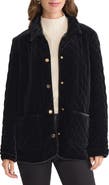 Jones New York Quilted Velvet Snap Front Jacket