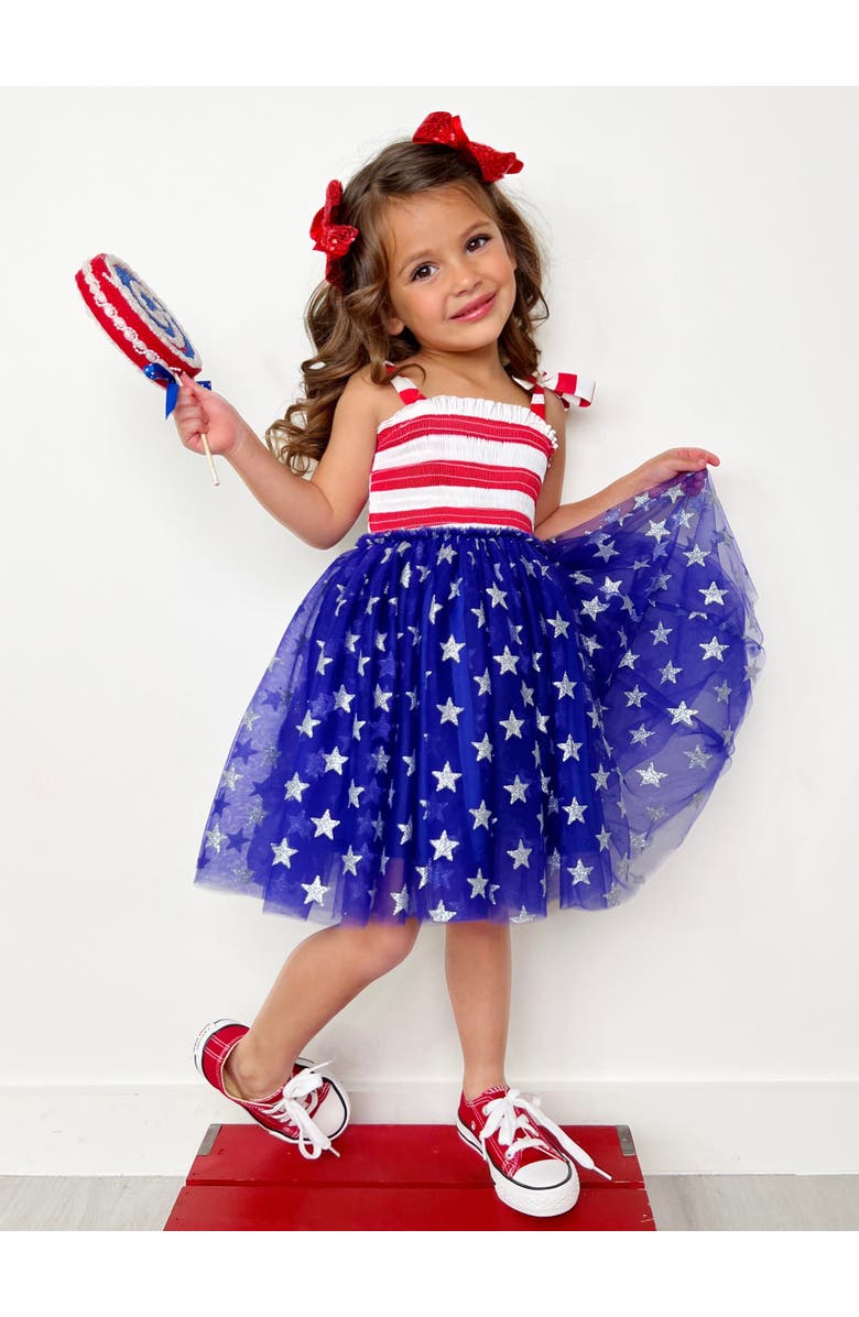 Mia Belle Girls Girls Twinkling Stars Smocked Tutu Dress, Alternate, color, 