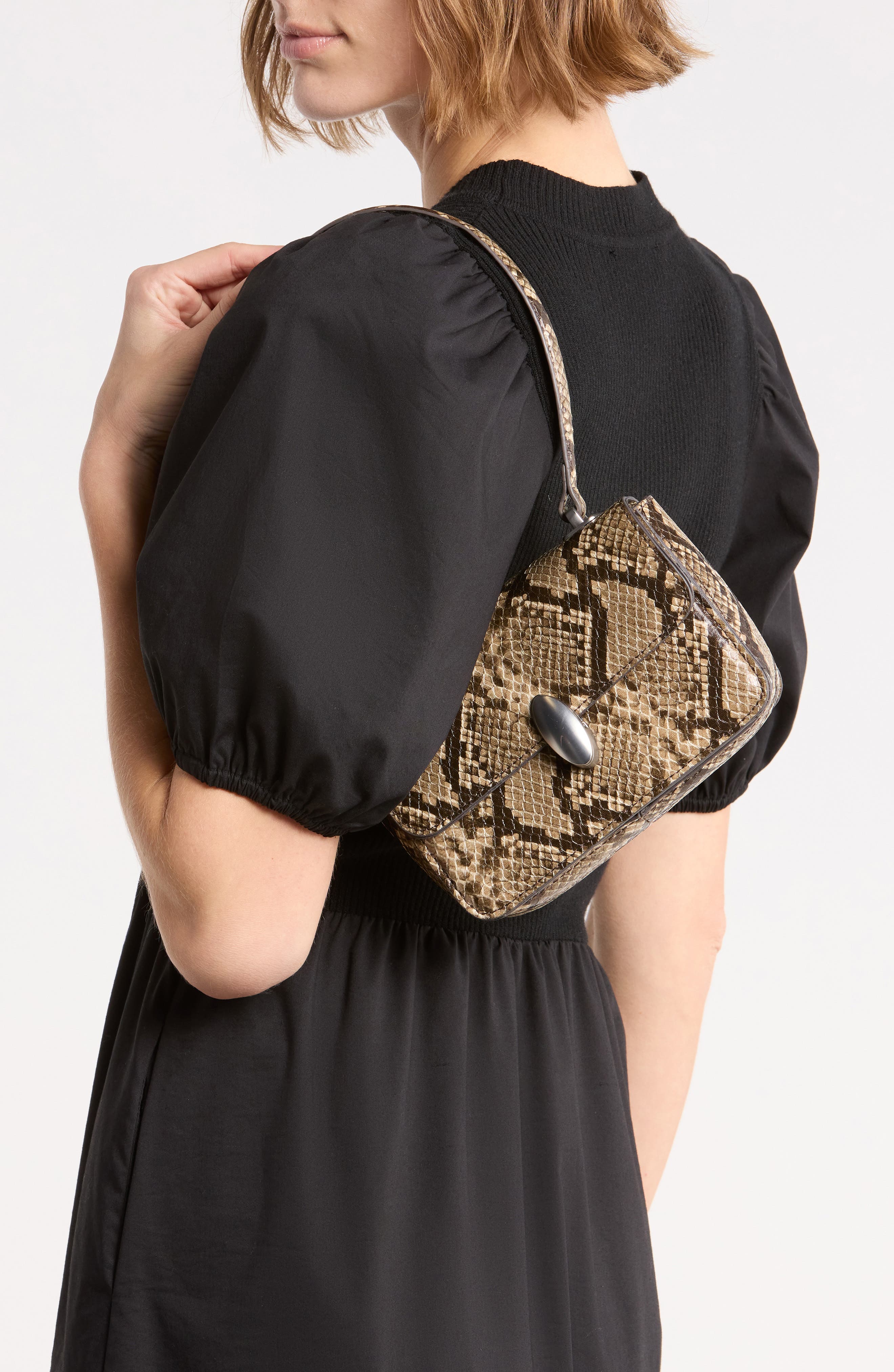 Square Saddle Faux Leather Shoulder Bag, Alternate, color, TAN
