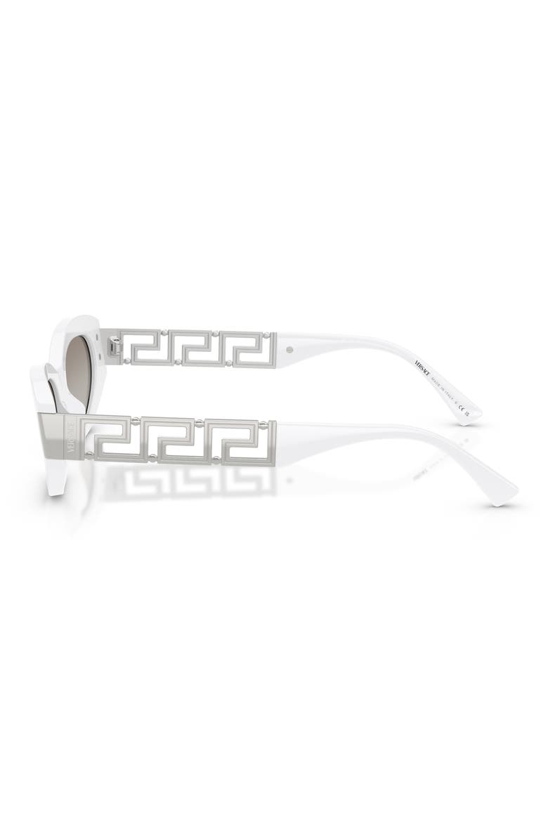 54mm Cat Eye Sunglasses, Alternate, color, WHITE / GREY MIRROR SILVER