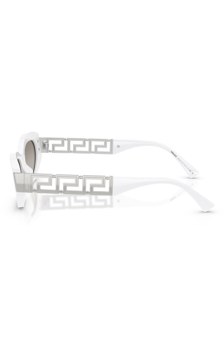 Versace 54mm Cat Eye Sunglasses, Alternate, color, White / Grey Mirror Silver