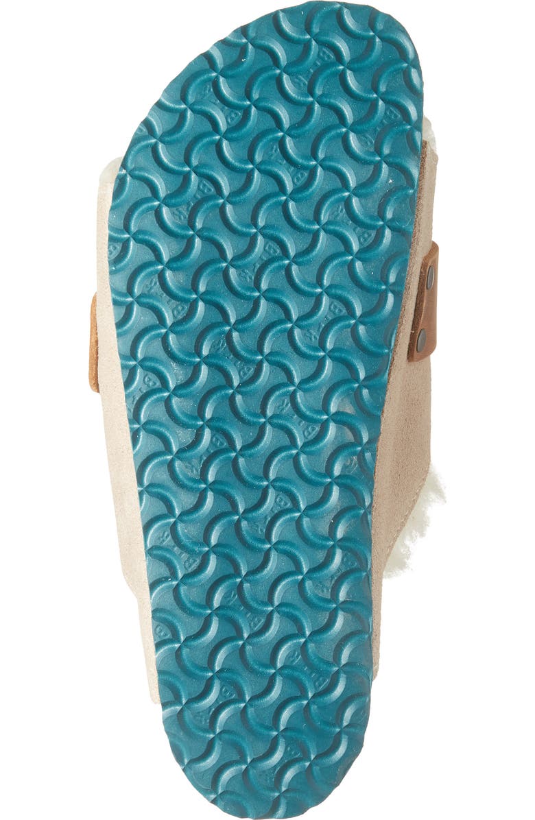 Birkenstock Kids' Kyoto Genuine Shearling Lined Slide Sandal, Alternate, color, Beige