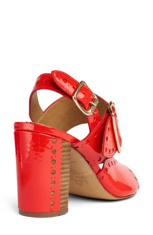 The Office Of Angela Scott Ms. Nellie Block Heel Sandal In Fruit Punch