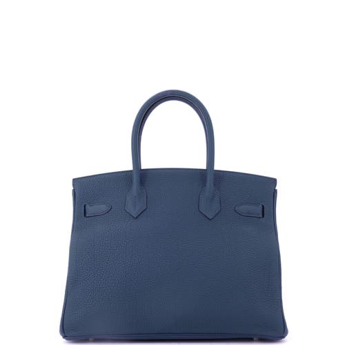 Pre-owned Hermes  Hermes Birkin Handbag Blue Togo With Palladium Hardware 30 In Blue