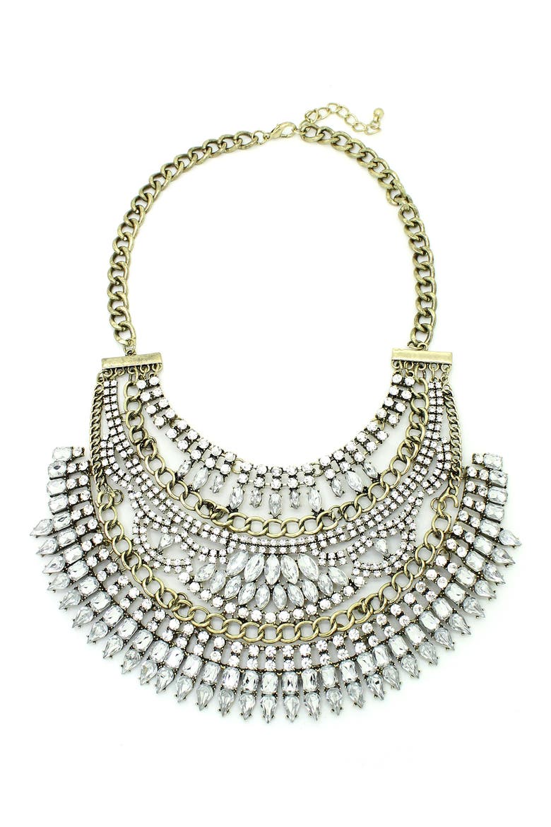 Harlan Statement Necklace, Main, color, SILVER
