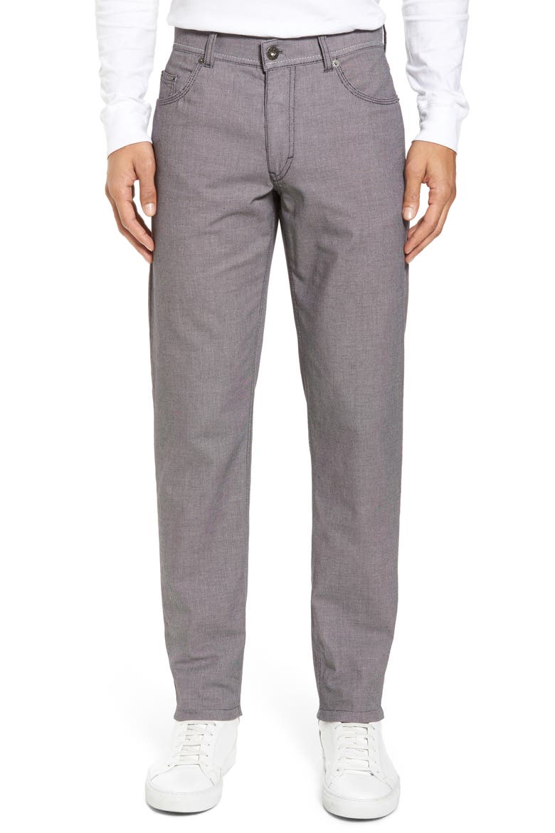 Cooper Bird's Eye Stretch Cotton Pants, Main, color, GREY