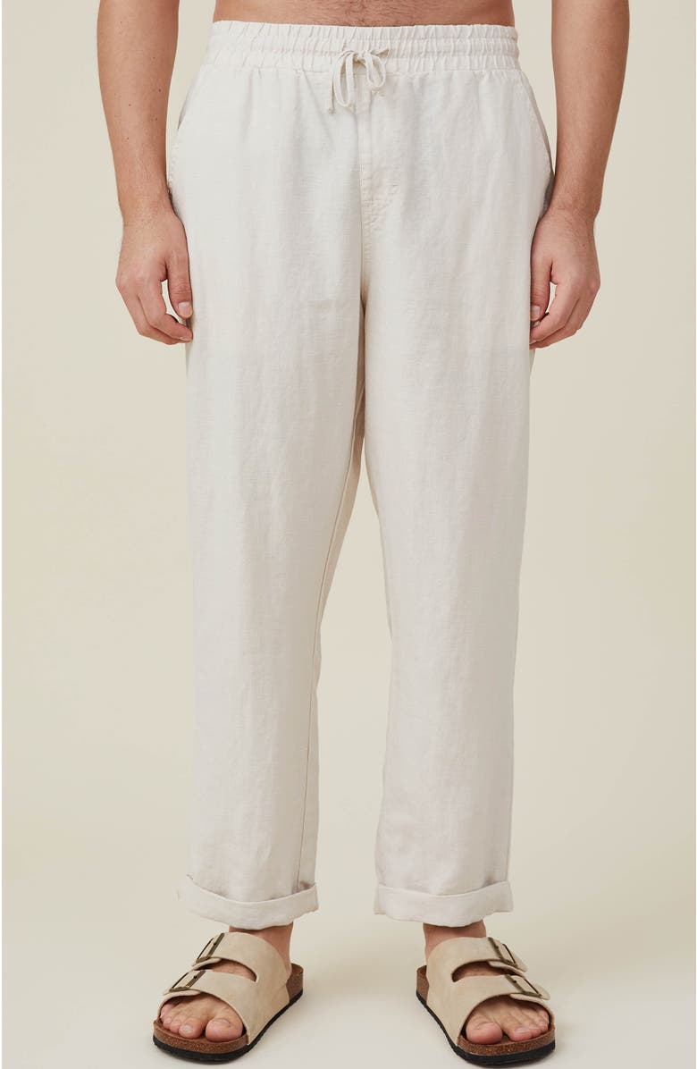 Cotton On Men's Linen Pant, Main, color, Oatmeal