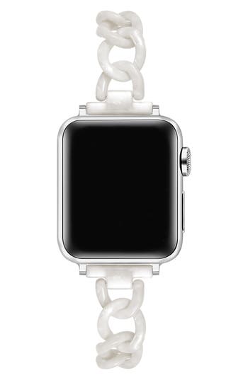 The Posh Tech Kit Tortoise Resin Link Apple Watch® Watchband In Light Mocha Tortoise