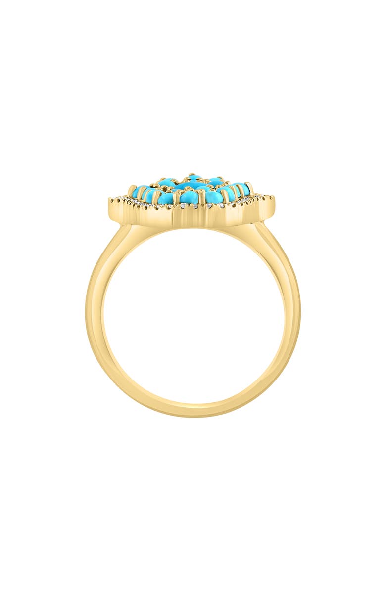 EFFY 14K Yellow Gold Hamsa Hand Turquoise & Diamond Ring, Alternate, color,