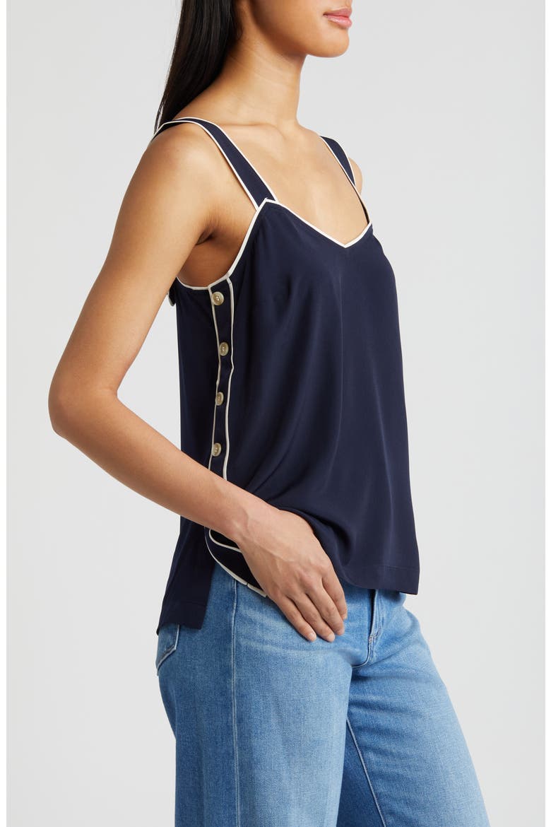 Piped Button Detail Camisole, Alternate, color, BLUE NIGHT