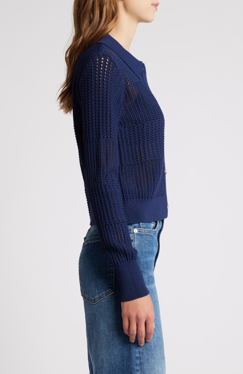 FRAME Open Stitch Shrunken Cardigan, Alternate, color, Navy