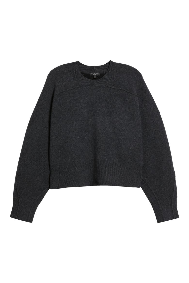 Bridget Crewneck Wool Blend Sweater, Alternate, color, CHARCOAL