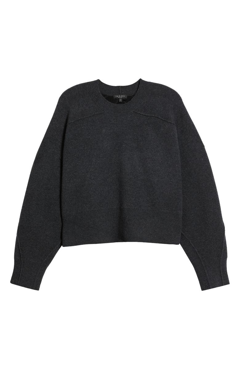 rag & bone Bridget Crewneck Wool Blend Sweater, Alternate, color, Charcoal