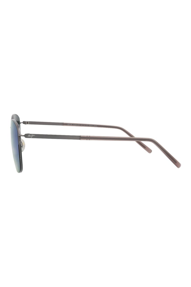 52mm Polarized Square Sunglasses, Alternate, color, GUNMETAL GUNMETAL BLUE