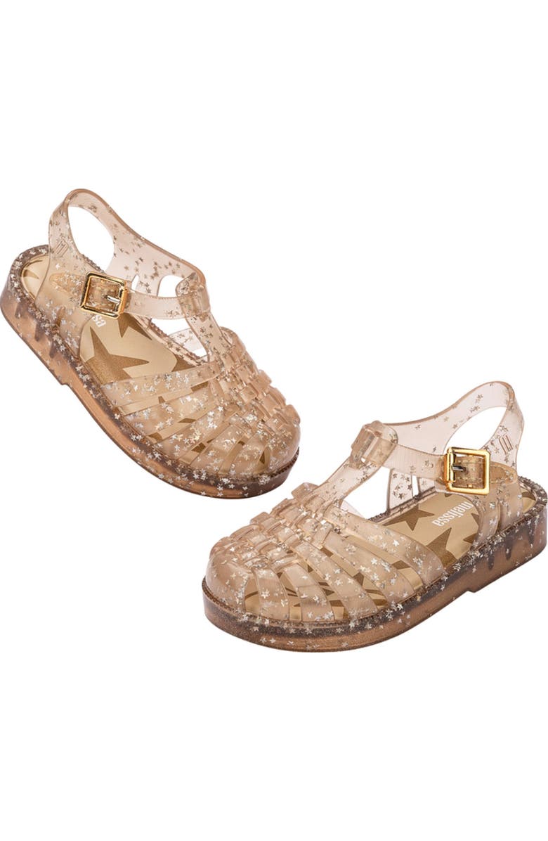 Mini Melissa Kids' Possession Metallic Jelly Sandal, Alternate, color, Beige Glitter