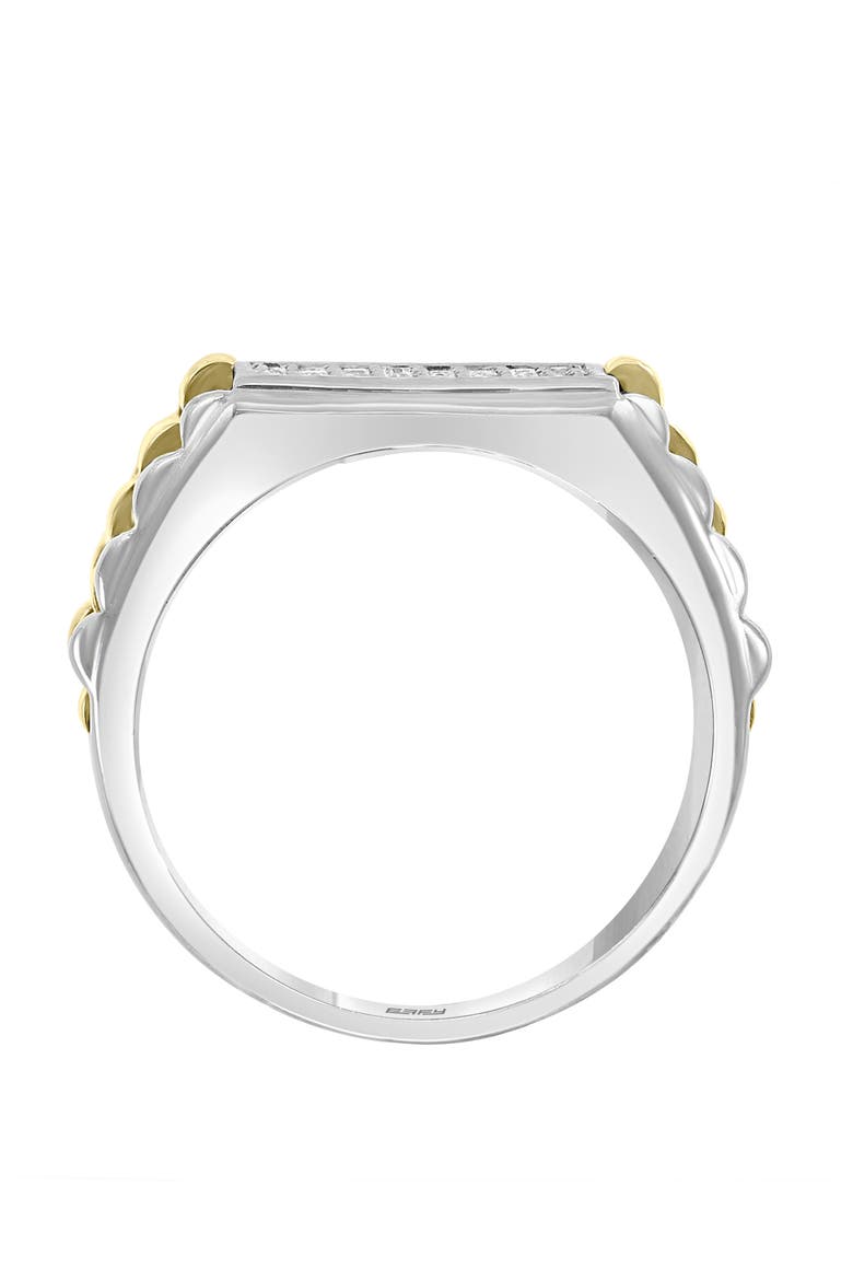 Diamond Two-Tone Statement Ring in Sterling Silver & 14K Yellow Gold, Alternate, color, Yellow