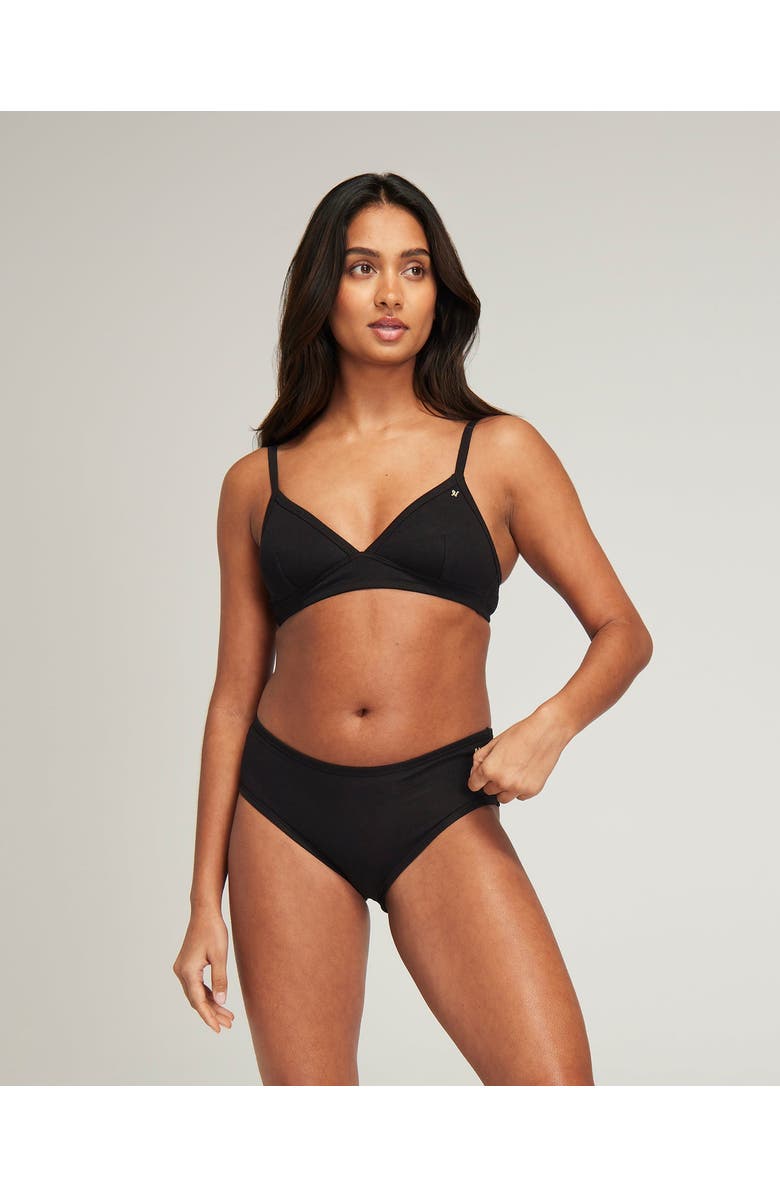 Nudea The Organic Cotton Easy Does It Bralette, Main, color, Black