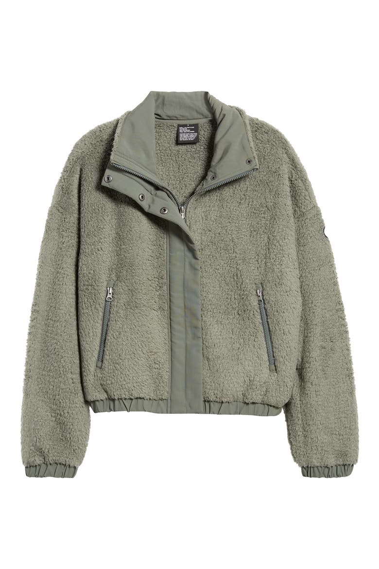 Cozy High Pile Fleece Jacket, Alternate, color, DUSTY PINE