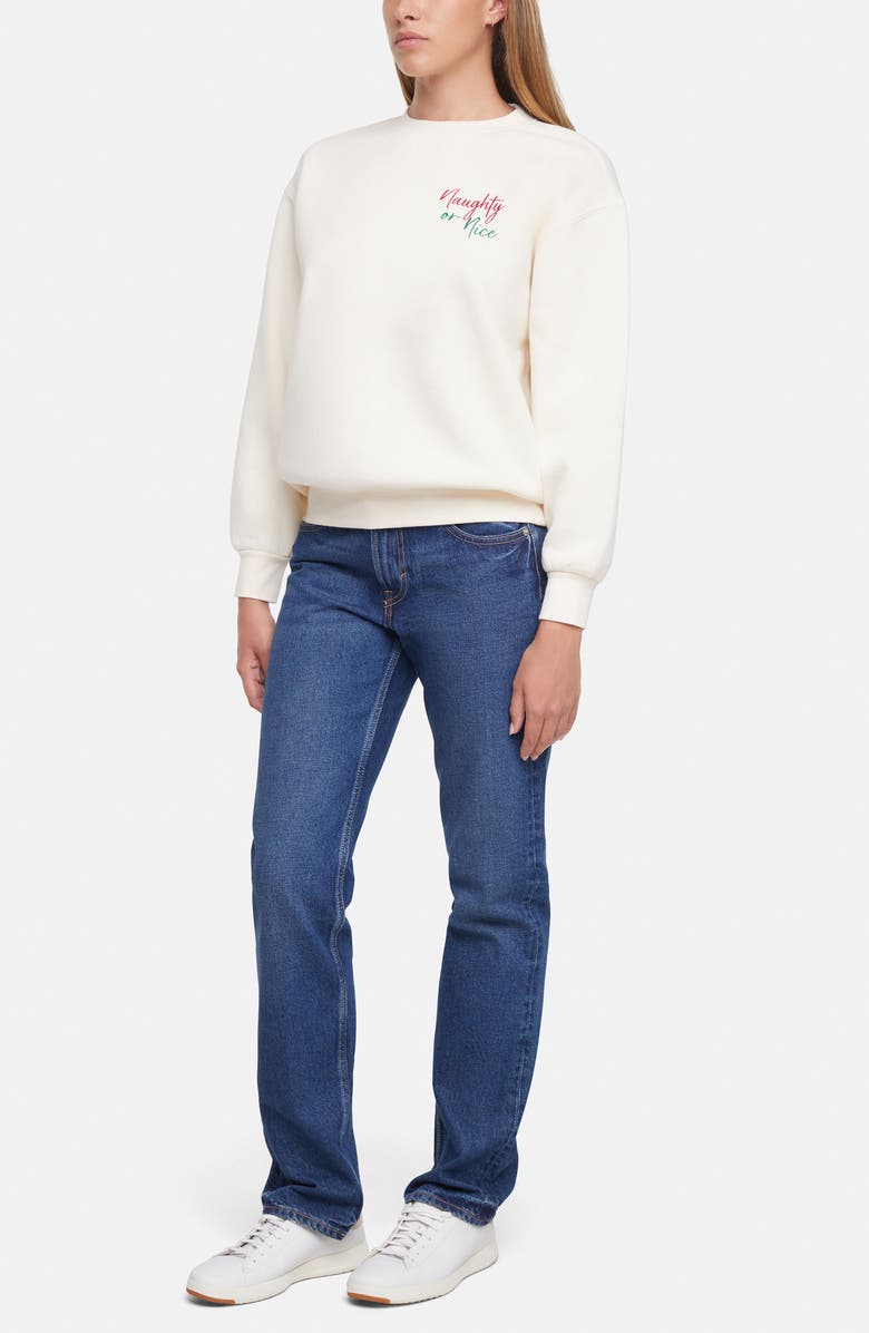 Wildfox Charlie Naughty or Nice Sweatshirt, Alternate, color, Eggnog