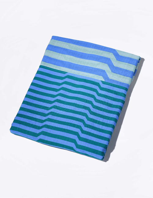 Tortuga Forma Stripe Tablecloth Reversible In Blue