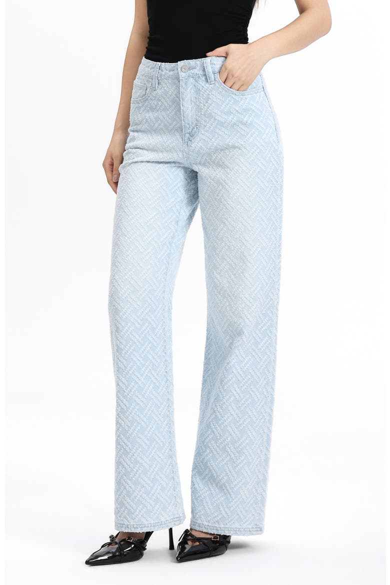 High Waist Straight Leg Jeans, Alternate, color, NEBULA
