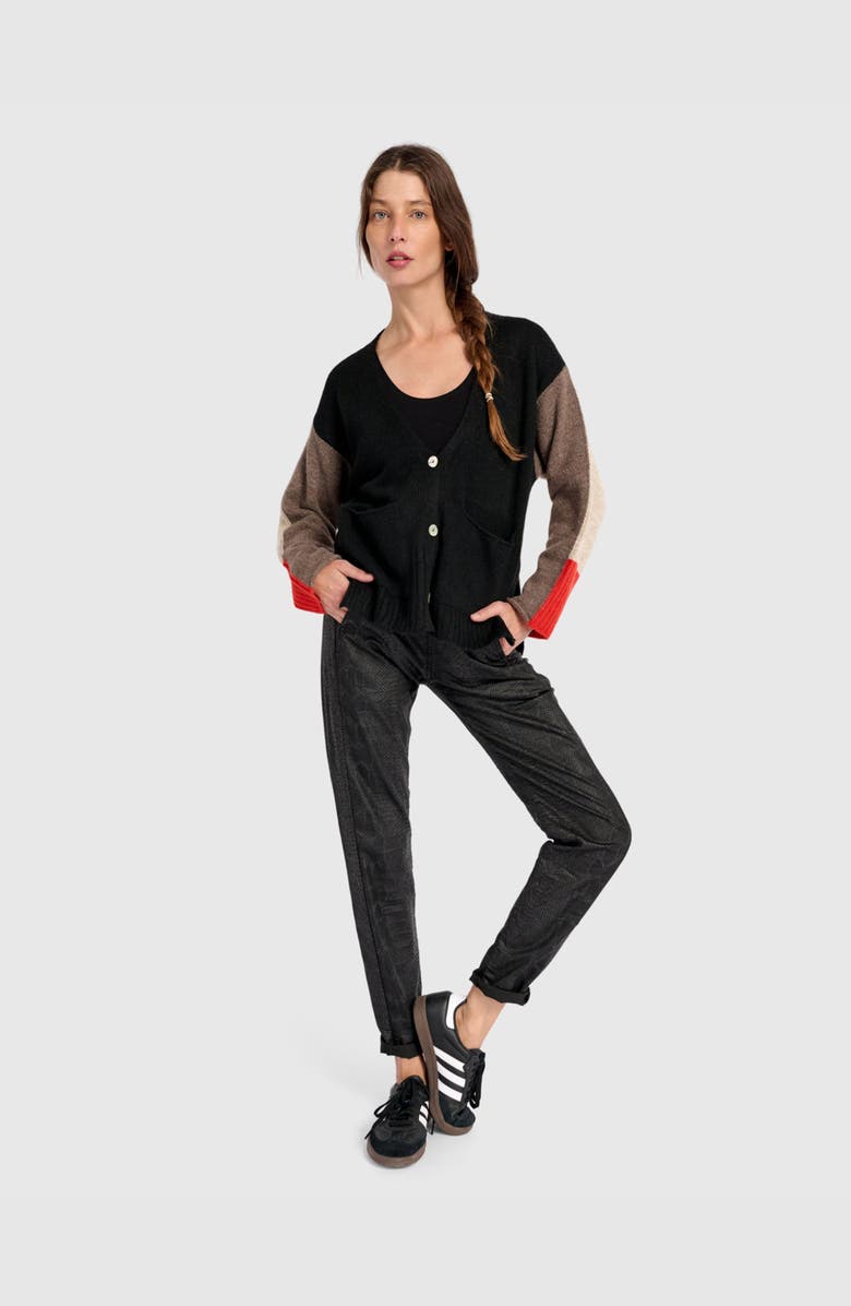 Alembika Finch Cardigan, Alternate, color, Black/Hazelnut