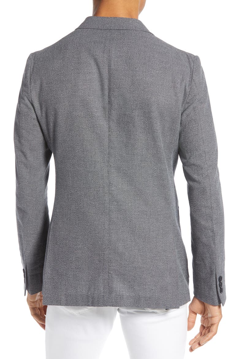 Extra Slim Fit Mélange Cotton & Linen Sport Coat, Alternate, color, BLACK WHITE TEXTURE
