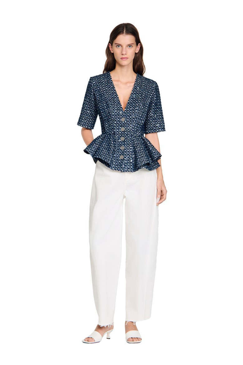 Sequinned jacket, Alternate, color, Navy blue