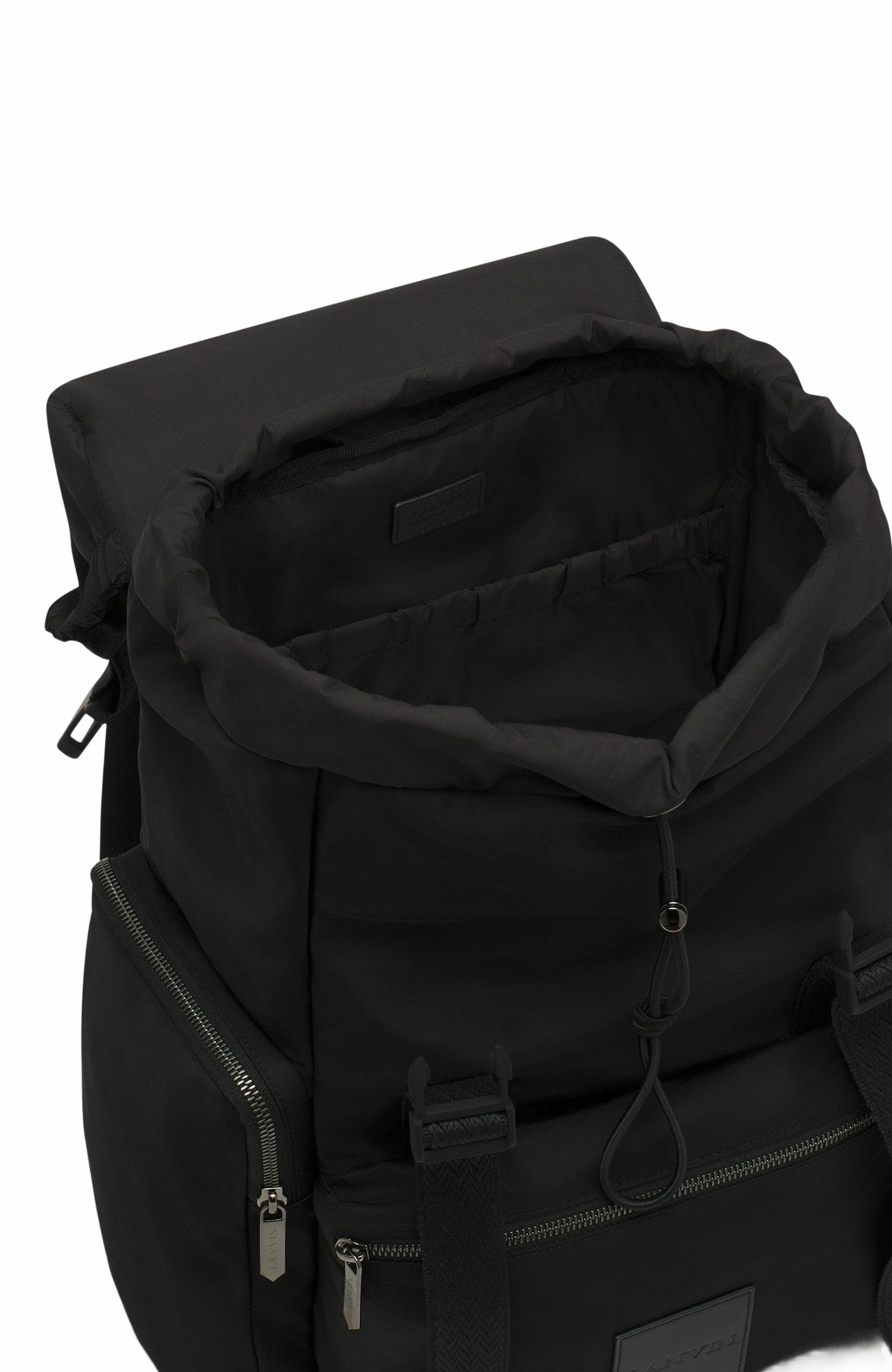 Lanvin Curb Backpack In Recycled Nylon, Alternate, color, Black