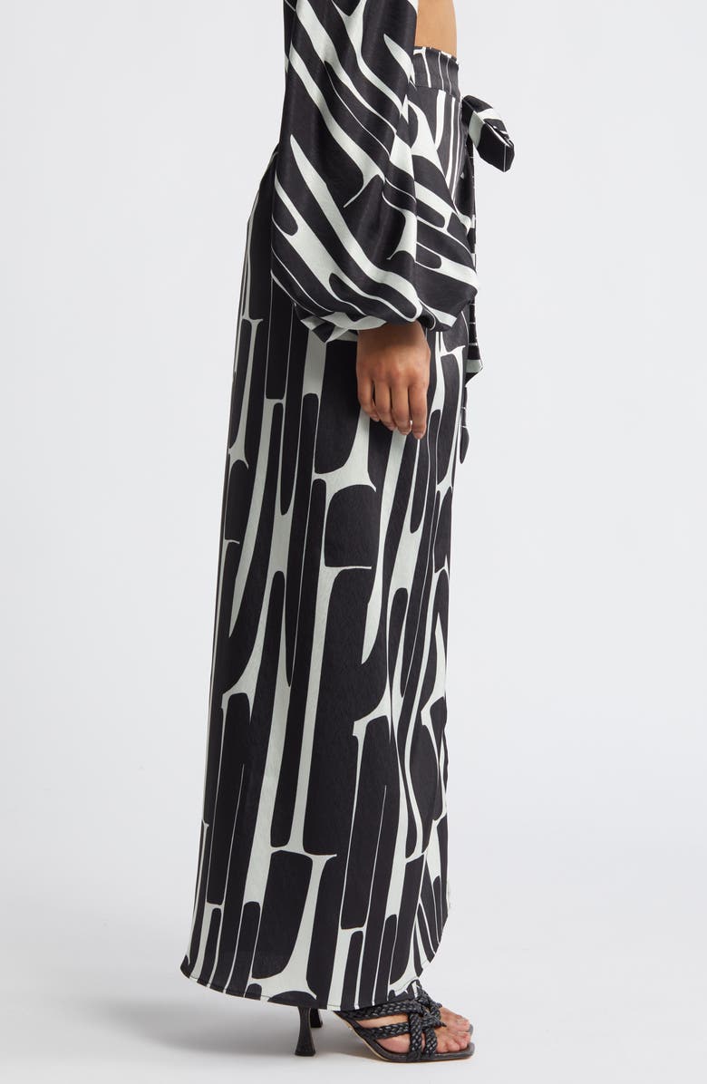 DIARRABLU Seur Hera Print Maxi Wrap Skirt, Alternate, color, Black