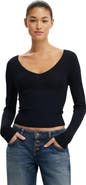 Cotton On Women's Close Knit V-Neck Top