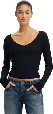 Cotton On Women's Close Knit V-Neck Top