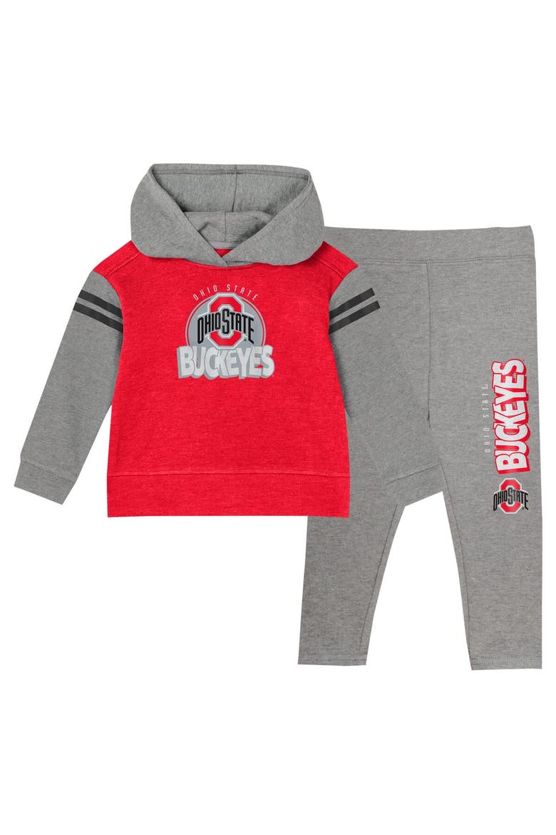 Girls Preschool Scarlet Ohio State Buckeyes Preschool Clubhouse Pullover Hoodie & Legging Set, Main, color, Scarlet
