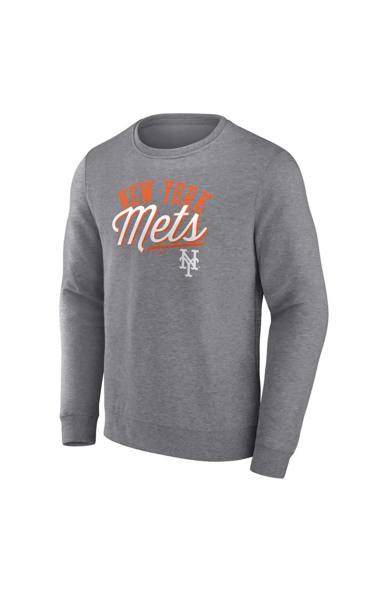 FANATICS Men's Fanatics Branded Heather Gray New York Mets Simplicity Pullover Sweatshirt, Alternate, color, Heather Gray