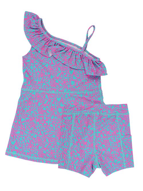 Shop Rufflebutts Girls Active Tennis Dress And Bike Short Set In Neon Glow