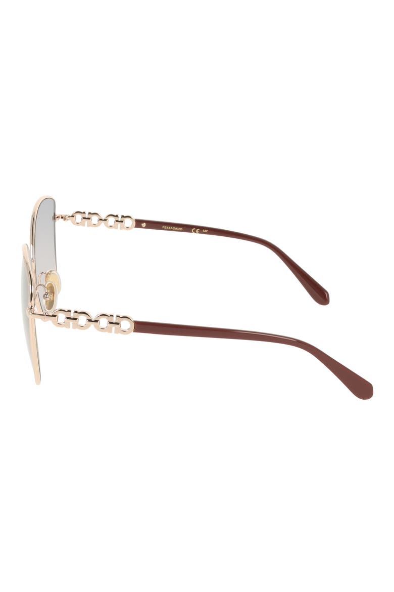 60mm Gradient Round Sunglasses, Alternate, color, ROSE GOLD/ AVIO ROSE GRADIENT