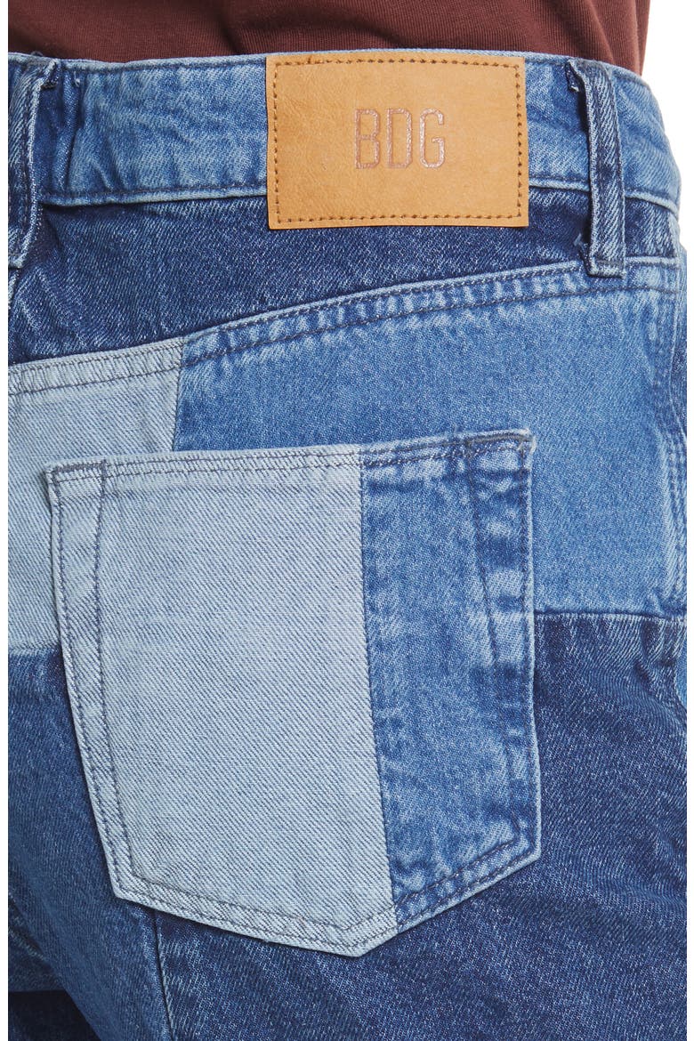 Patchwork Puddle Jeans, Alternate, color, DENIM