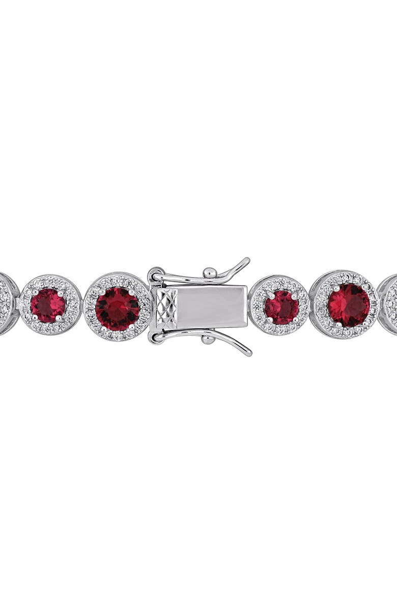Julianna B. Red Cubic Zirconia & White Sapphire Tennis Bracelet, Alternate, color, 