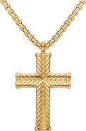 EDFORCE Chevron Cross Pendant Necklace