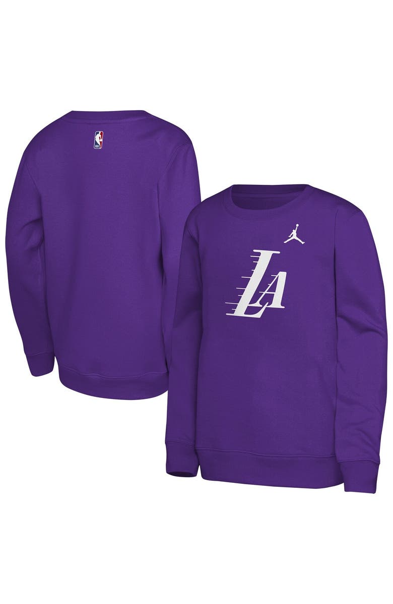 Jordan Brand Youth Jordan Brand Purple Los Angeles Lakers Courtside Statement Edition Sweatshirt, Main, color, Purple