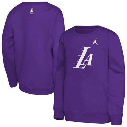 Youth Jordan Brand Purple Los Angeles Lakers Courtside Statement Edition Sweatshirt