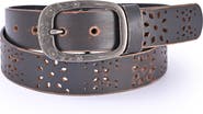 OLD TREND Blooming Genuine Leather Perforated Floral Vintage Belt