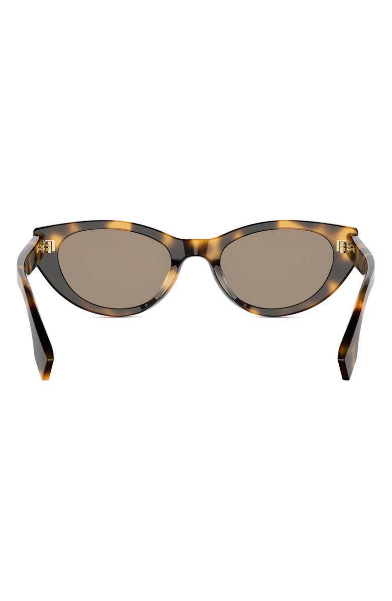 Fendi Lettering 51mm Oval Sunglasses, Alternate, color, Dark Havana / Brown