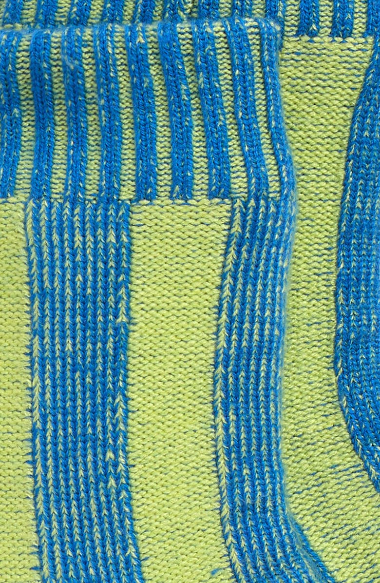 verloop Mismatch House Crew Socks, Alternate, color, Lime Cobalt