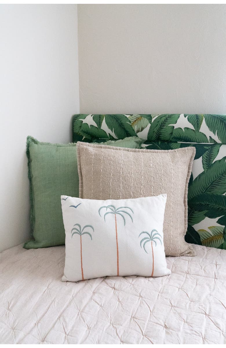 Anaya Fringe Soft Linen Euro Pillow with Down Insert, Alternate, color, 