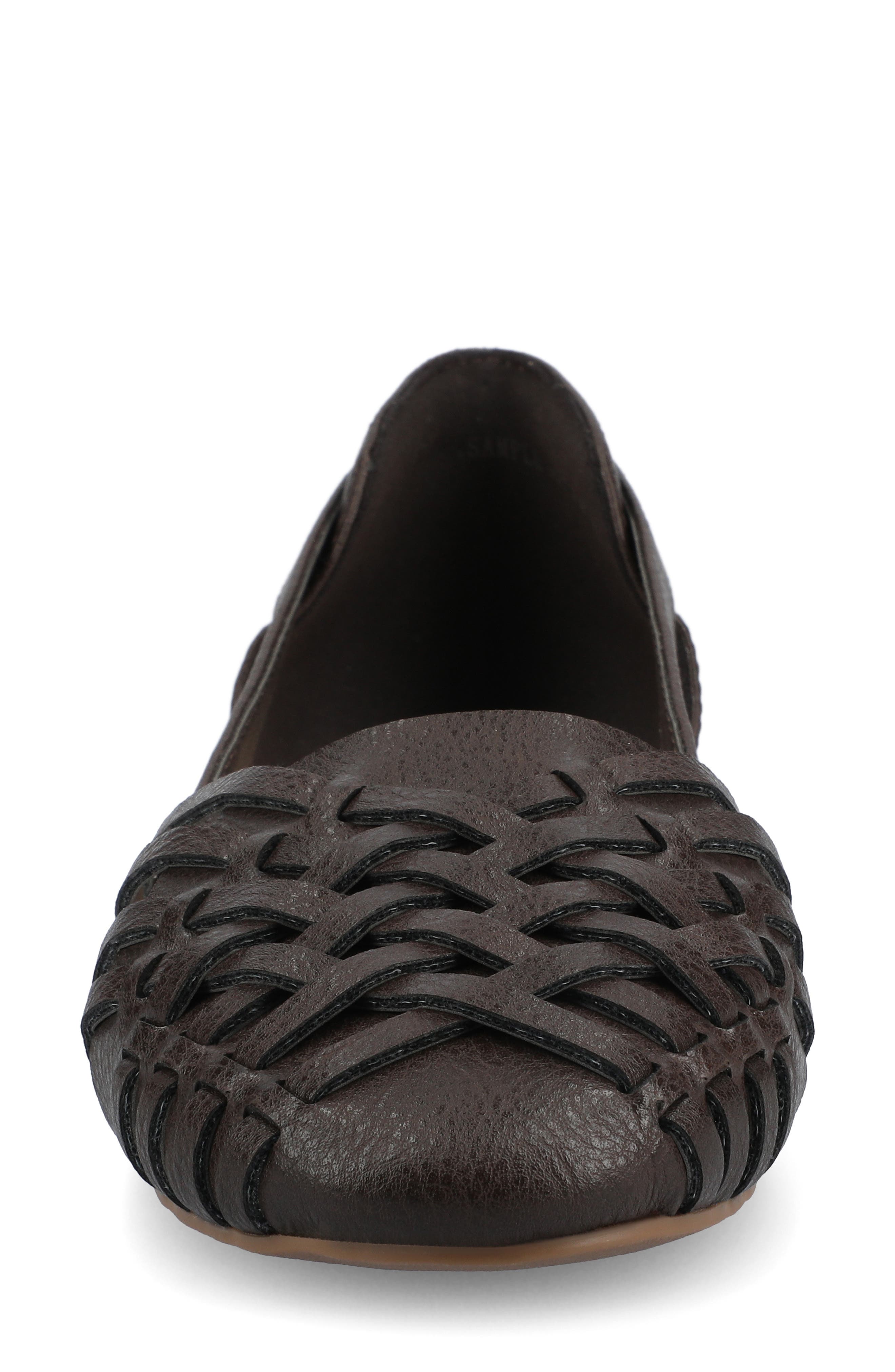 JOURNEE Ekko Weave Flat, Alternate, color, BROWN
