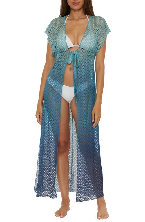 Becca Women's Sunset Ombre Crochet Cover-up Robe In Pool/lagoon