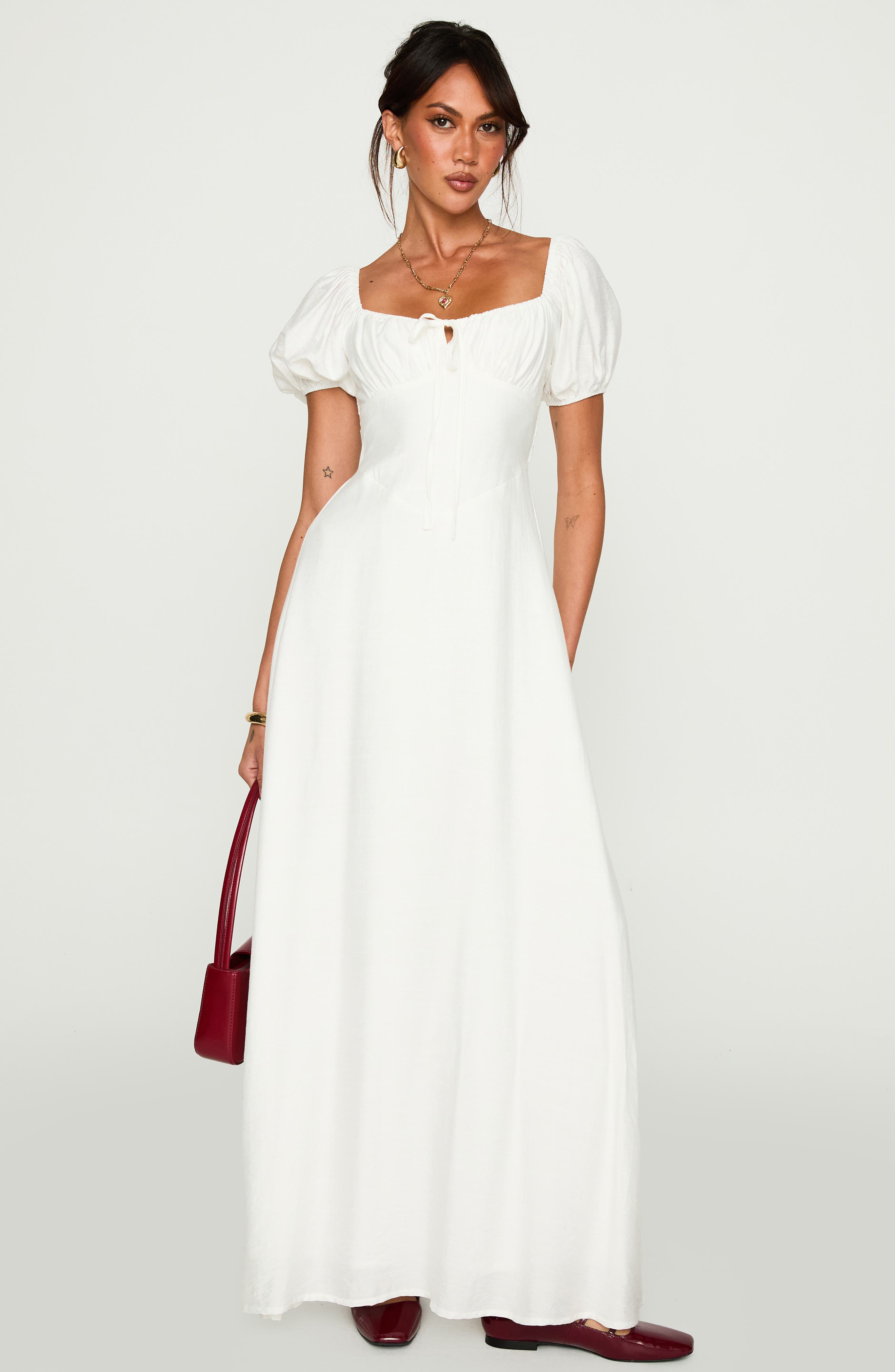 white puff sleeve dress formal White puff sleeves homecoming dress cg9931 classygown