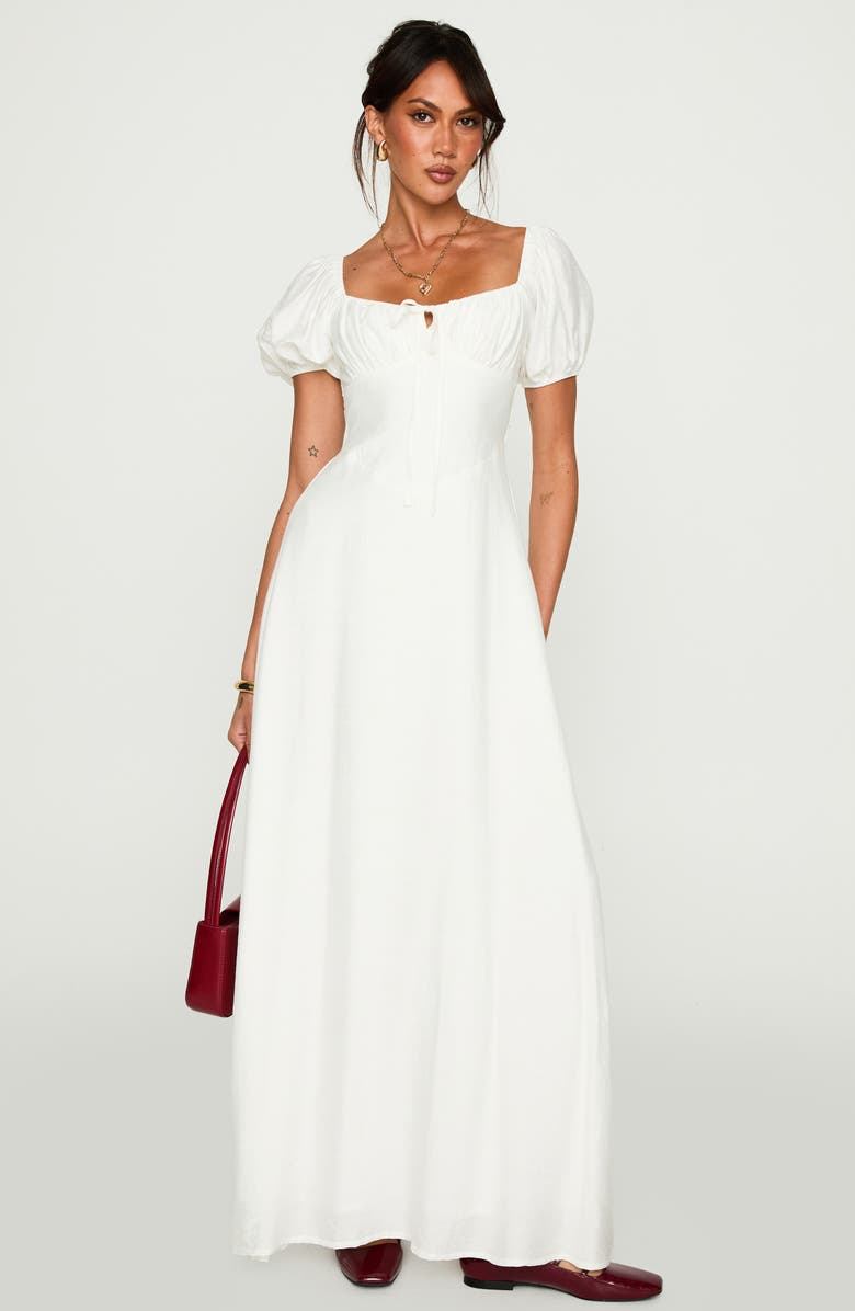 Princess Polly Song Puff Sleeve Maxi Dress, Alternate, color, White